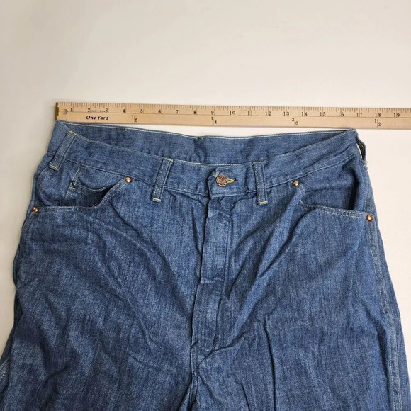 Vintage Gauchos Zip Flare Denim Jeans Scovill Zipper USA Size 33 x‎ 33 - Picture 6 of 11